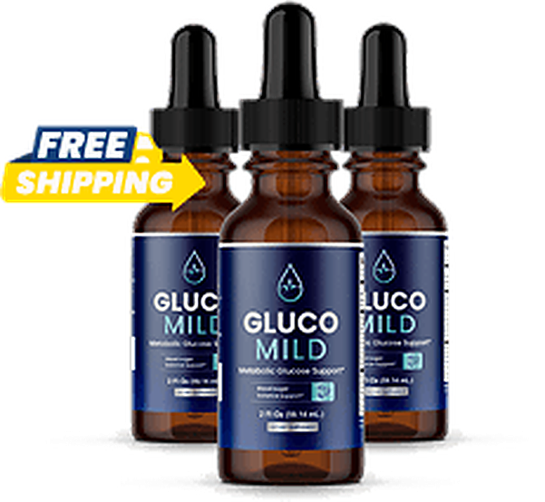 GlucoMild glucose wellness drops, three bottles with free shipping